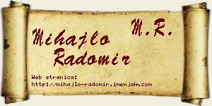 Mihajlo Radomir vizit kartica